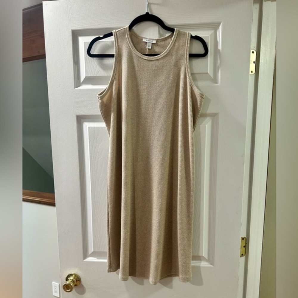 Nine West Tan Sleeveless Scoop Neck Sundress